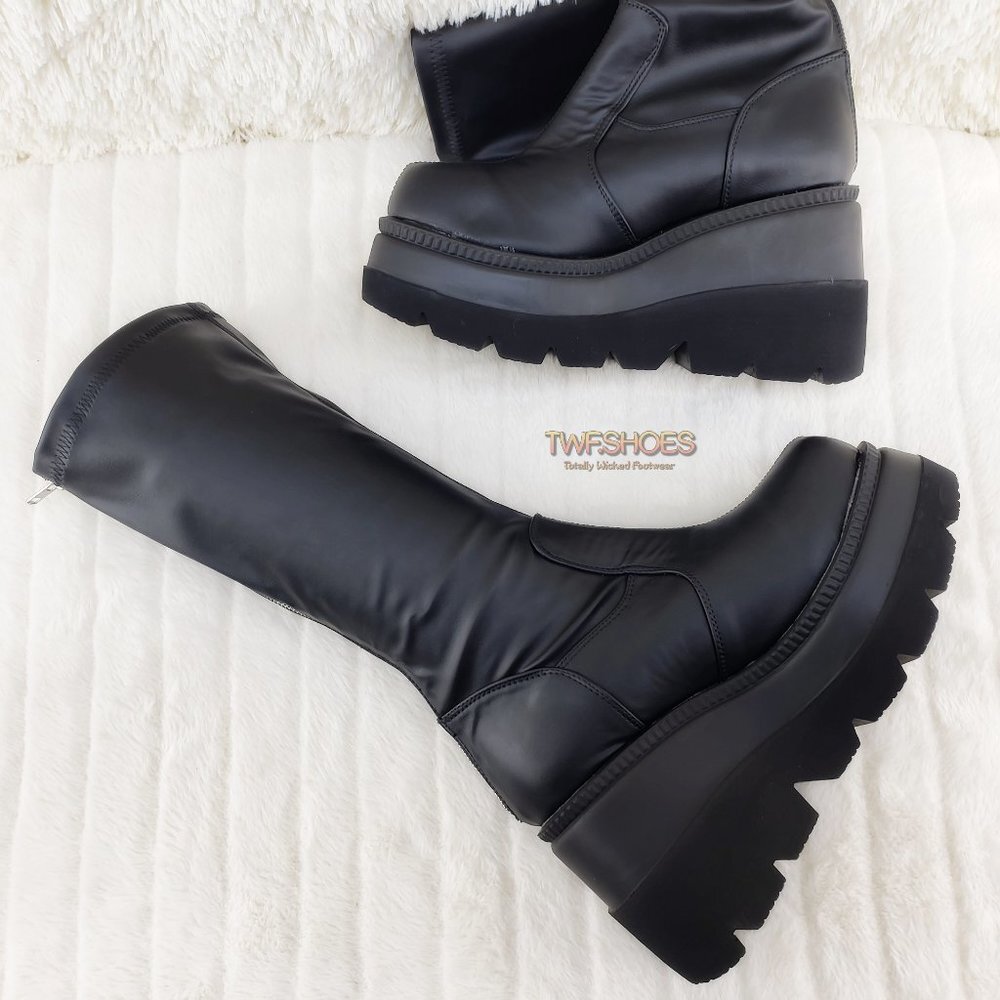 Goth Rave Platform Knee Boot Stretch Shaker 65